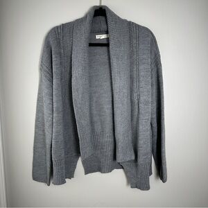 Aeropostale Cardigan Medium Sparkly Grey Knit Open Sweater Warm Long Sleeve